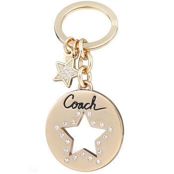 coach 蔻驰 金属镶水钻闪亮镂空五角星钥匙扣 f93040 ym
