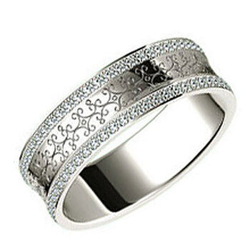 8克拉钻石男戒群镶藤纹白金婚戒 q121 8号