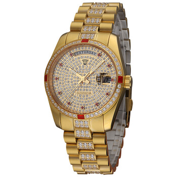 瑞士手表欧力派手表正品男表奢华满天星镶钻满钻金表双历全自动机械表