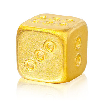 国富黄金金骰子(财)(顺)3g au999千足金 3d硬金礼品 收藏臻品 金骰子