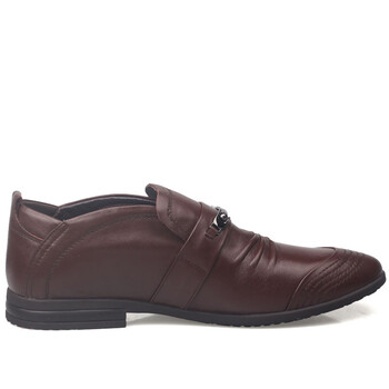 trumpcar老爷车男士日常简约休闲男鞋 商务休闲皮鞋 棕色 39