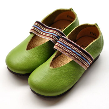 春夏款牛皮亲子鞋女童公主单鞋韩版皮鞋真皮中大童鞋fp2011-2 绿色 33