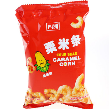 > 四洲粟米条13g 膨化食品 休闲零食 小吃 6914887000692