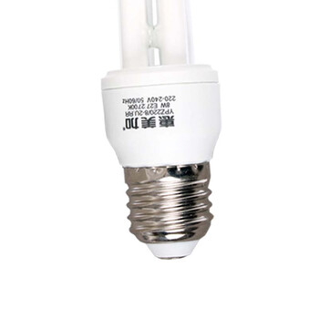 
                                        惠美加2U8W节能灯荧光灯管E27螺旋灯口白光冷光三基色护眼U型节能灯                