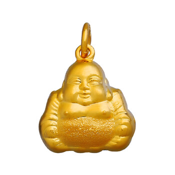黄金谷goldgood 千足金 弥勒佛吊坠 24k纯金 吊坠 礼物 满减促销 金色