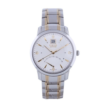 宝时捷 poscer p8175m 全钢真皮表链时尚商务男士石英手表 蓝宝石镜面