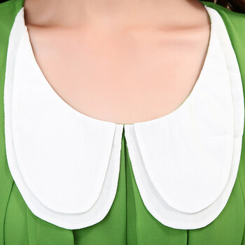 悦欣之恋2013年夏装新款韩版花瓣领泡泡袖雪纺短袖上衣m33837 白色 xl