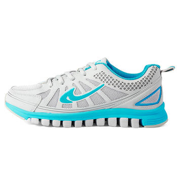 凯大 秋季新款透气男鞋 休闲男士跑步鞋网面减震运动鞋 8048 浅灰月青