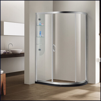 迪玛弧形淋浴房整体浴室钢化玻璃双移门浴房洗澡间简易洗浴房