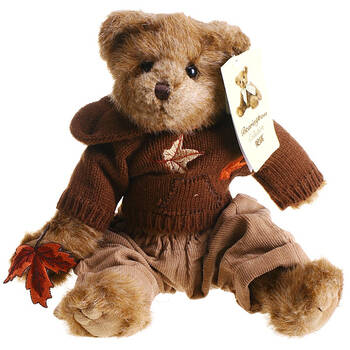 贝瑞bearington枫叶刺绣咖啡色毛衣泰迪熊alexautumn17992435cm10cm