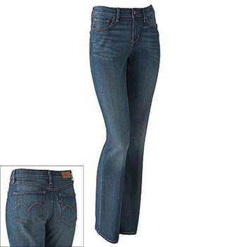 > levis 李维斯 女士直筒牛仔裤 纯色 蓝色 10