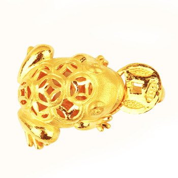 菜百首饰黄金/千足金金蟾蜍吊坠 5.31g