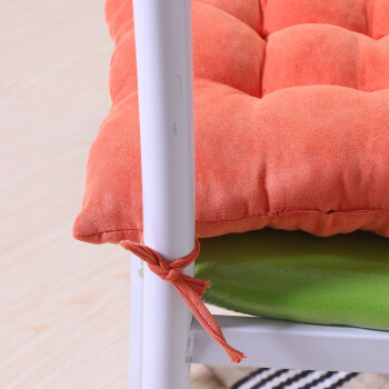 琦玮家纺磨毛纯色坐垫子办公室秋冬季必备椅子垫 橘红 40cm*40cm