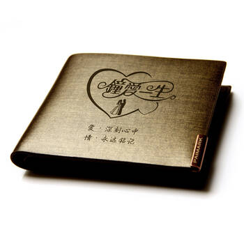 diy个性定制激光雕刻字进口真皮钱包生日礼品送男友男生男人老公创意