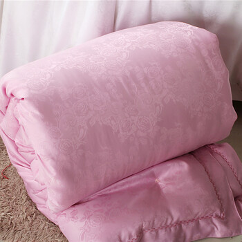 海洋时代 贡缎提花桑蚕丝被 秋冬被 四季被 桑蚕丝 粉色 200*230cm3kg