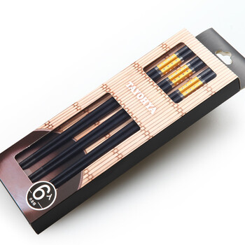 多样屋 tayohya 合金筷子6入礼盒装 金粉世家 金色