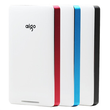 爱国者（aigo）移动电源AC100锂聚合物充电宝10000mAh白色红边