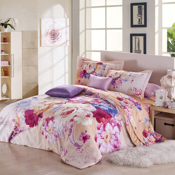 家纺 床品件套 玫琳凯 玫琳凯 大版花四件套 繁花摇曳 适用1.