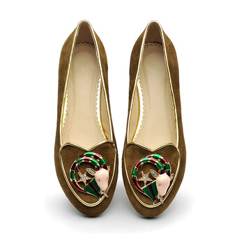 黛丝妃秋季最新款12星座顶级羊翻皮时尚个性真皮女单鞋 摩羯座 36