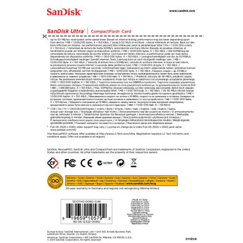 
                                        闪迪（SanDisk）8GB 读速50MB/s 至尊极速CompactFlash存储卡 CF卡                