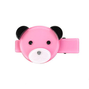 pinkme韩版儿童粉黑熊头公主边夹 可爱女童发夹 女孩头饰发饰1006-060