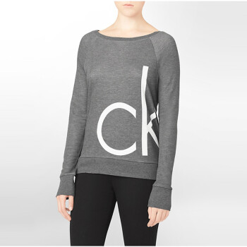 calvin klein/ck 秋冬新品 女士時尚長袖羊毛t恤 ck女裝 1165757 灰色