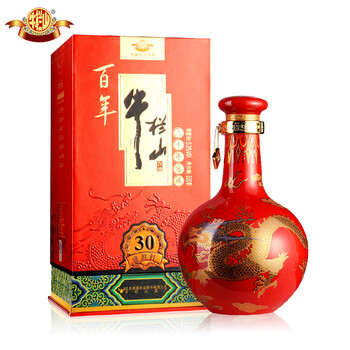 牛栏山二锅头三十年窖藏盛世红53度500ml清香型高度白酒 金龙 新品 货