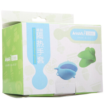 艾尚乐ASSALi 有机硅胶防烫隔热鱼形手套二只装AS014D
