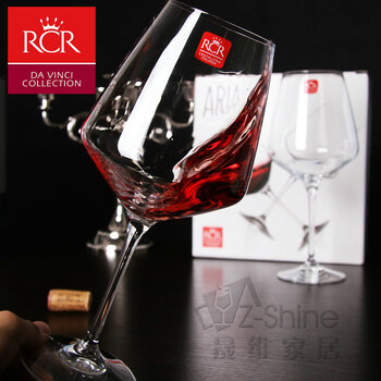 意大利RCR进口大号勃艮第人造水晶玻璃红酒杯酒具套装高脚杯子 红酒醒酒器 醒酒器+4个红酒杯