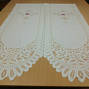 风雅荷塘 富贵牡丹85*150CM 经编纱刺绣风水门帘结婚门帘 隔断帘 送杆