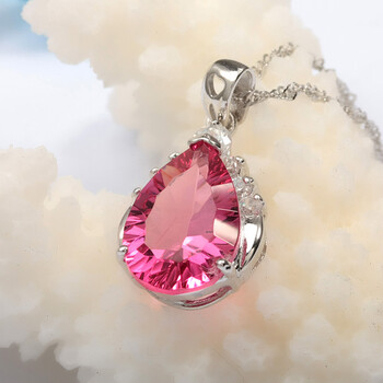 惟有爱 925纯银红宝石级别项链xl154 天使之泪 项链女 项链吊坠 送