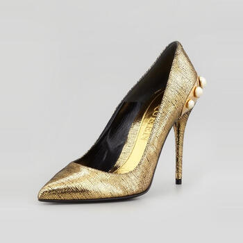 亚历山大 麦昆 alexander mcqueen 女式高跟鞋 black/gold q00054481