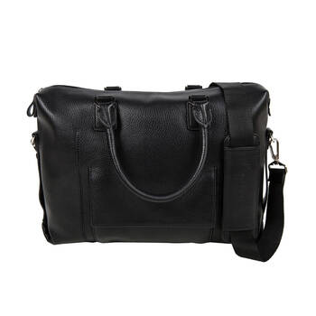 selected思莱德男装两背横款仿皮商务休闲手拎包f|413399004 黑色