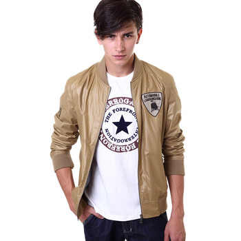 秋季上新夹克 男士兰博基尼超帅外套公牛刺绣立领夹克w-fds 8155 黄色