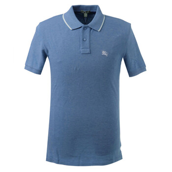 burberry/巴宝莉 男士左胸前骑士标志短袖polo衫 浅蓝色 xl