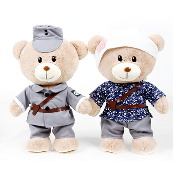 八路军泰迪熊 抗战红军情侣熊毛绒公仔