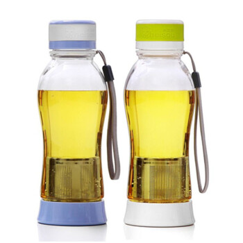 heisou 随手塑料水杯580ml 创意升级 运动防漏旅行带过滤内胆可泡花草茶 浅绿色 GE37B