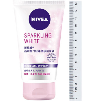 
                                【京东超市】NIVEA妮维雅晶纯皙白轻柔磨砂洁面乳100g            