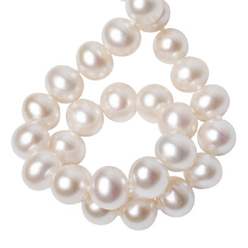 千足珍珠 7.5-8.0mm鹅蛋圆 无瑕 强光 珍珠项链 三色可选 白色 43cm