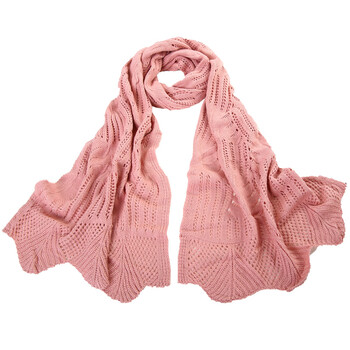 迷人微笑秋冬季新款韩国韩版麻花超长加厚毛线围巾潮男女士围脖 粉色