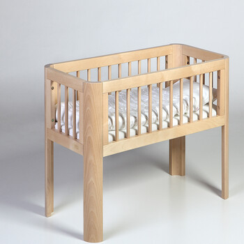 troll特洛伊原装进口阳光睡篮婴儿床桦木童床 原木色