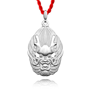 【思归】 999千足银吊坠民族风纯银饰品项坠男女金龙腾飞龙头吊坠特价