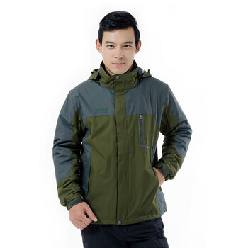 双星 秋冬新款冲锋衣保暖抗风男子加绒冲锋衣 71396 军绿色 175/2xl