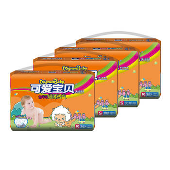 可爱宝贝 超薄透气纸尿裤/尿不湿 s30片装*4包