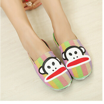 货到付款 2014新款女鞋嘻哈猴女帆布鞋女休闲鞋懒人鞋五种款式可选