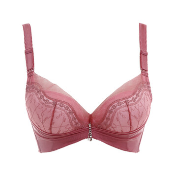秀黛 少女律动心弦刺绣厚模杯调整型收副乳内衣 女士聚拢文胸 珊瑚红
