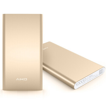 
                                        爱家（AIKa） 锋芒X10 土豪金版 移动电源 10000毫安锂聚合物电芯充电宝 金属设计 双U输出                