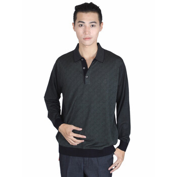 三利正品男装13秋新款中老年男士长袖t恤 父亲翻领羊毛t恤衫 春秋男