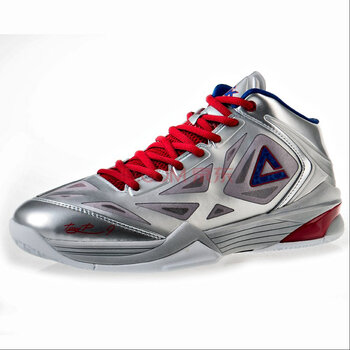 > 匹克peak篮球鞋男鞋 2013帕克签名款tp9闪电战靴运动鞋e33323a 银色