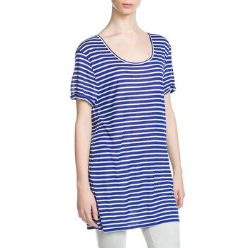 mango春夏2014|条纹长款t恤|23013513 蓝色 m